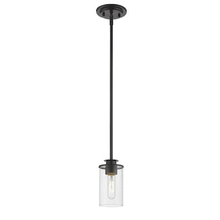 Z-Lite Savannah 1 Light Mini Pendant, Bronze & Clear 462MP-BRZ
